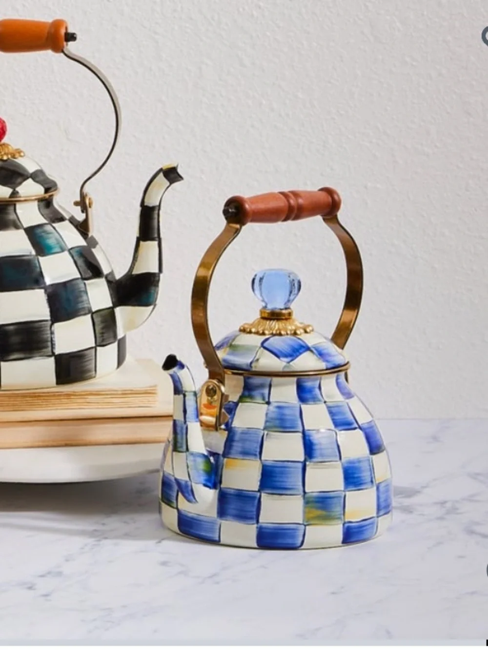 MACKENZIE-CHILDS royal check 2quart tea pot